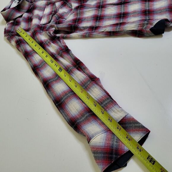NEW P L KUT FROM THE KLOTH plaid ROLL Tab long sleeve shirt petite large NWT - Picture 3 of 10